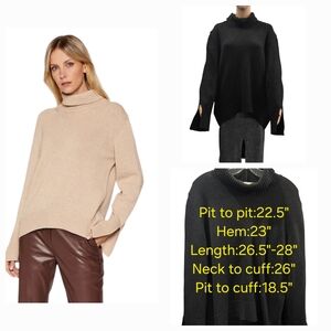 Liviana Conti Cashmere Blend Turtleneck Sweater Size XL